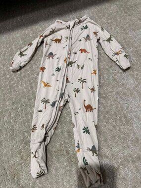 Brave Little Ones prehistoric zipper romper